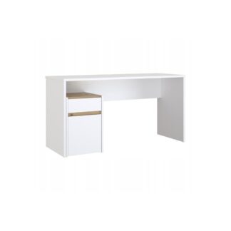 Biurko młodzieżowe Forte MODULTRICK 140x52,7x72,7 biały dąb artisan L/P