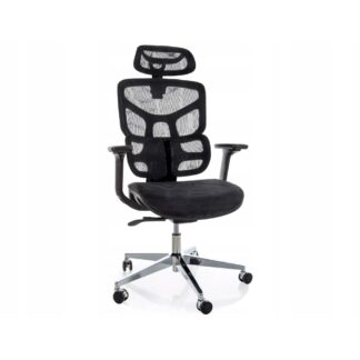 Fotel obrotowy pracowniczy biurowy gabinetowy EQ-1 czarny Signal