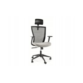 Fotel obrotowy pracowniczy biurowy gabinetowy Q-328H szary / czarny Signal