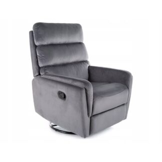 Fotel rozkładany bujany obracany podnóżek relax Argos velvet bluv 14 szary