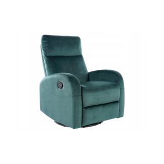 Fotel rozkładany bujany relax OLIMP velvet zielony bluvel 76