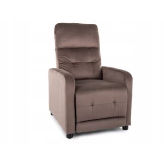 Fotel rozkładany wypoczynkowy relax OTUS velvet cappuccino bluvel 38 brąz