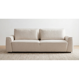 Kanapa / sofa BORSETTA SOF.3R bok A z funkcją spania tkanina RAVEN 22 jasny beż