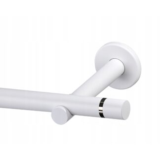 Karnisz ścienny Tokyo 200cm pojedynczy 19mm metal biały