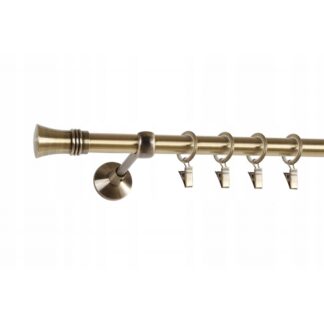 Karnisz ścienny Villa 160cm pojedynczy 19mm metal mosiądz