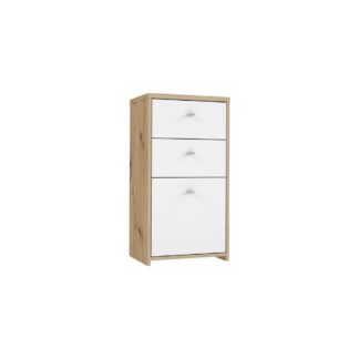Komoda mała BEST CHEST Forte szuflady półka dąb artisan biały SQNK211-C804