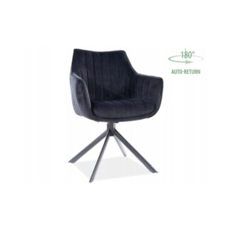Krzesło salon jadalnia półobrotowe Azalia czarny velvet bluvel 19