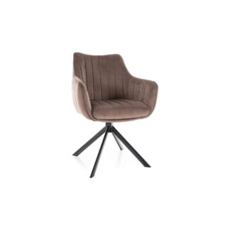 Krzesło salon jadalnia półobrotowe Azalia velvet cappucino bluvel 38 brąz