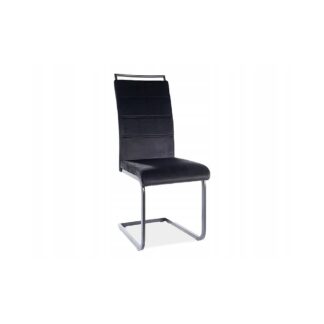 Krzesło tapicerowane na płozie H-441 czarny velvet tap. 117 / czarny