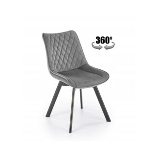 Krzesło tapicerowane obrotowe K520 szary bluvel 14 salon jadalnia