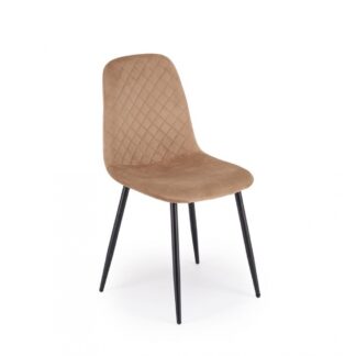 Krzesło tapicerowane salon jadalnia K608 Halmar tkanina velvet HLR11 beżowy
