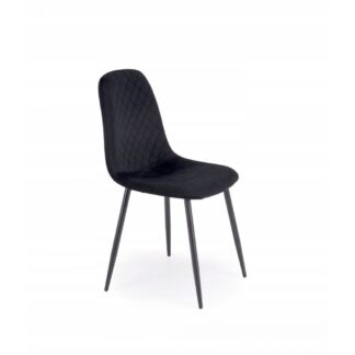 Krzesło tapicerowane salon jadalnia K608 Halmar tkanina velvet HLR66 czarny