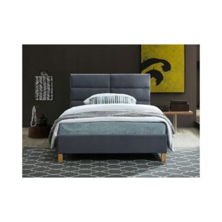 Łóżko tapicerowane małżeńskie do sypialni Sierra velvet szary 120x200