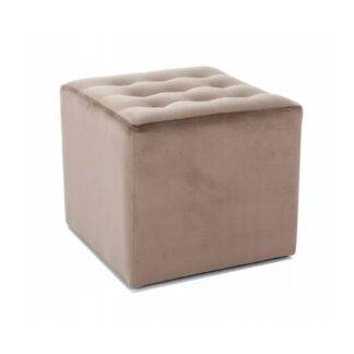Pufa tapicerowana podnóżek KOSTKA LORI velvet ciemny beż bluvel 40
