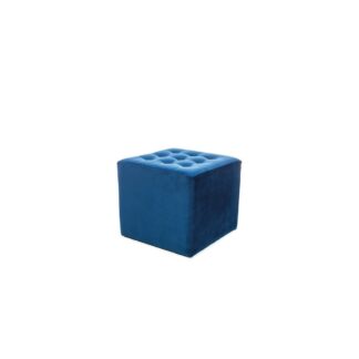Pufa tapicerowana podnóżek KOSTKA LORI velvet granatowy bluvel 86