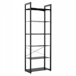 Regał DD Z-Line DIALOG półki szklany stelaż metal czarny UNIQUE loft