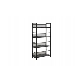 Regał metalowy na książki biurowy RAW R4 loft czarny mat 121x60x28