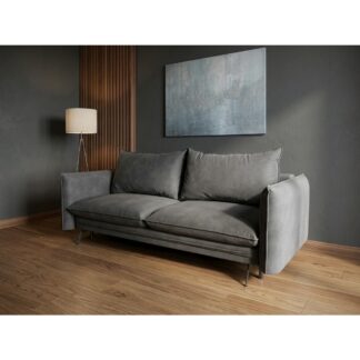 Sofa / Kanapa AKITA z funkcją spania tkanina LETTO 97 antracyt