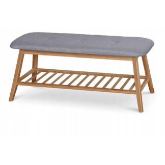 Stojak na buty ławka do przedpokoju ST15 naturalny bambus / popiel 100 cm