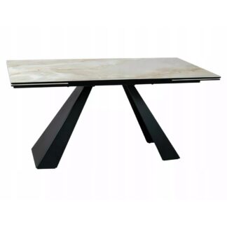 Stół rozkładany SALVADORE 160 (240 ) x 90 ceramic beż Onice Oro / czarny