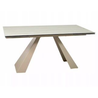 Stół rozkładany SALVADORE 160 (240 ) x 90 ceramic beż travertine / kaszmir