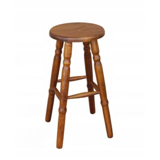 Taboret półbarowy hoker drewniany okrągły sosnowy kuchenny 60 cm kol. dąb