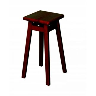 Taboret półbarowy hoker drewniany stołek sosnowy kuchenny 60 cm kol. Orzech