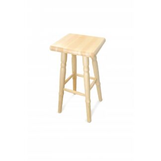Taboret półbarowy hoker drewniany stołek sosnowy kuchenny noga toczona 60cm
