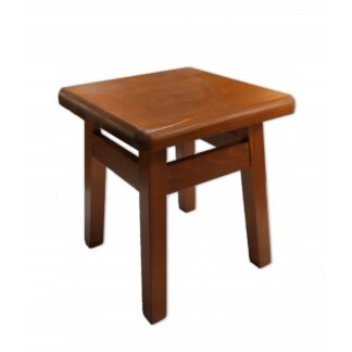 Taboret sosnowy stołek drewniany kuchenny mały kwadratowy kol. kasztan
