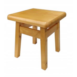 Taboret sosnowy stołek drewniany kuchenny mały kwadratowy kol. olcha