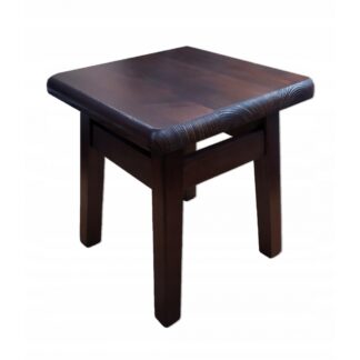 Taboret sosnowy stołek drewniany kuchenny mały kwadratowy kol. orzech
