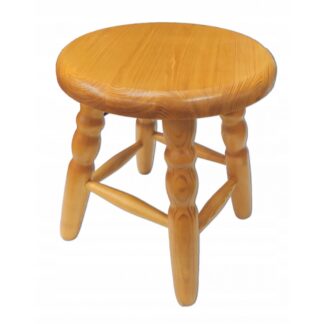 Taboret sosnowy stołek kuchenny mały okrągły kol. olcha