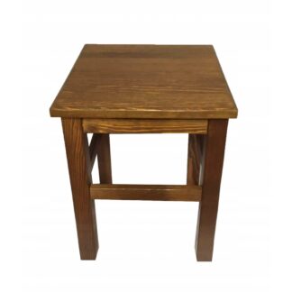 Taboret stołek kuchenny drewniany BARON sosnowy kwadratowy kol. dąb