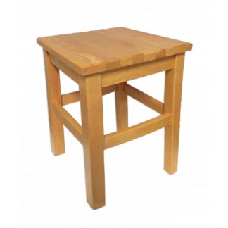 Taboret stołek kuchenny drewniany BARON sosnowy kwadratowy kol. Olcha