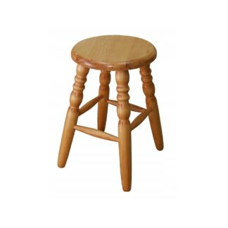 Taboret stołek kuchenny drewniany okrągły noga toczona kol. olcha
