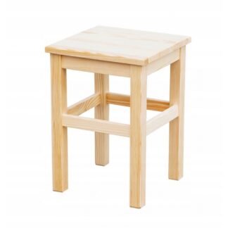 Taboret stołek kuchenny drewniany sosnowy kwadratowy BARON sosna naturalna